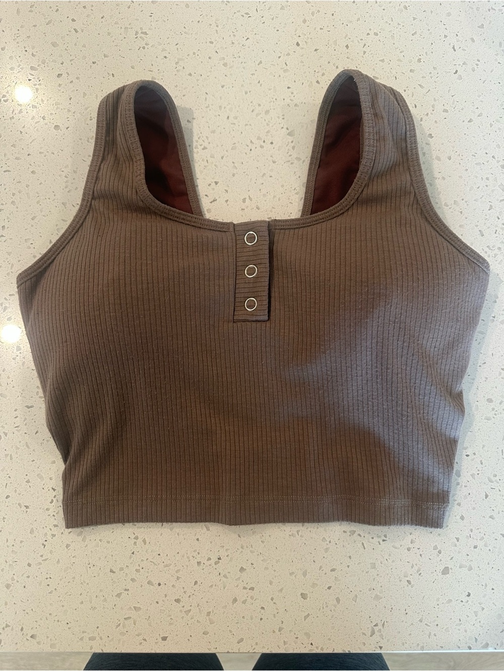 Bombshell Sportswear Brown Henley Bra | EUC | Pads Incl. - Like New - Size Small